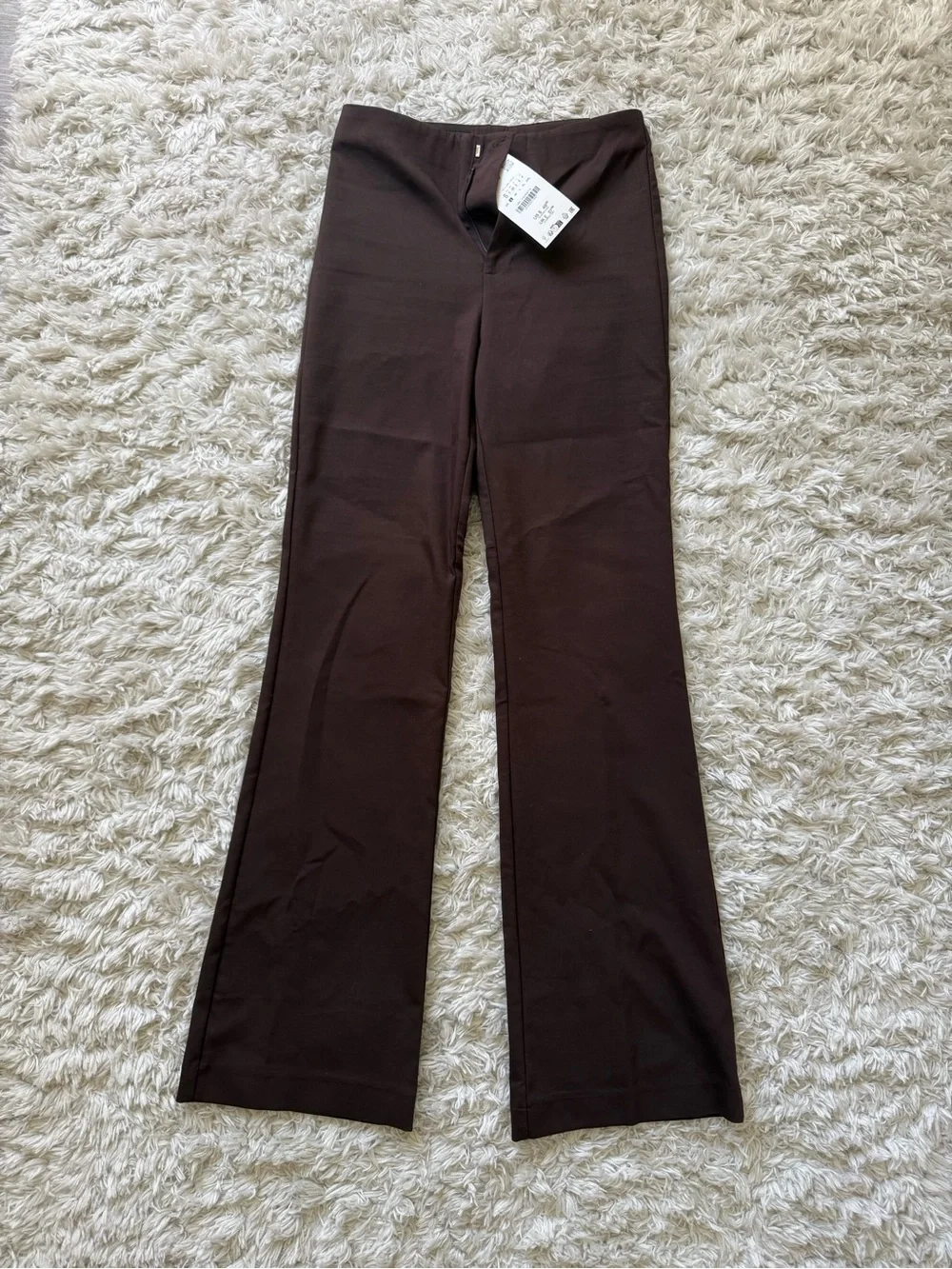 Zara Dark Brown Boot-Cut Pants